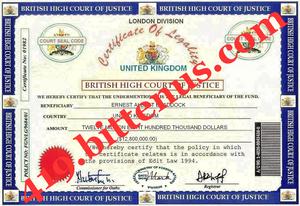 CERTIFICATE OF LEGALITY ERNEST